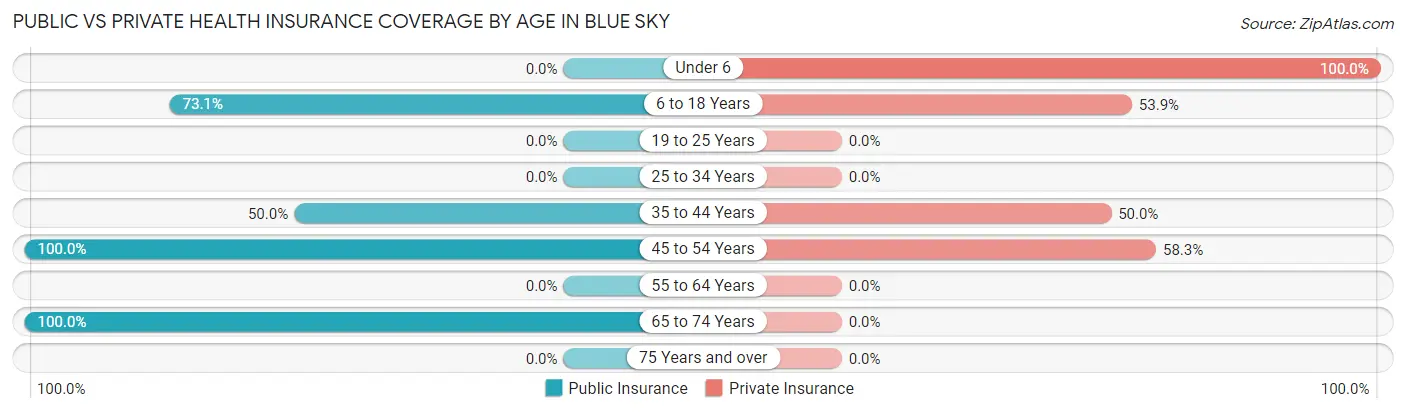 Public vs Private Health Insurance Coverage by Age in Blue Sky