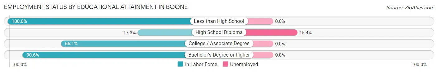 Employment Status by Educational Attainment in Boone