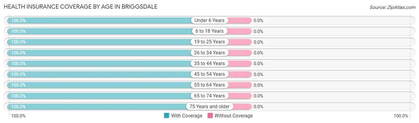 Health Insurance Coverage by Age in Briggsdale
