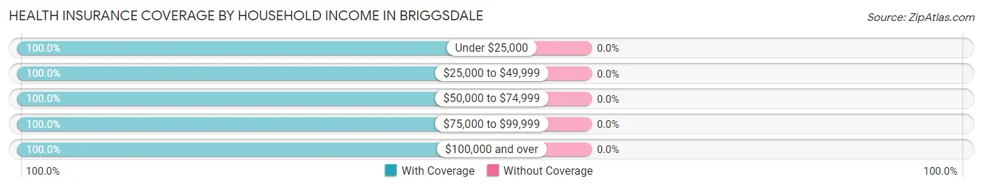 Health Insurance Coverage by Household Income in Briggsdale