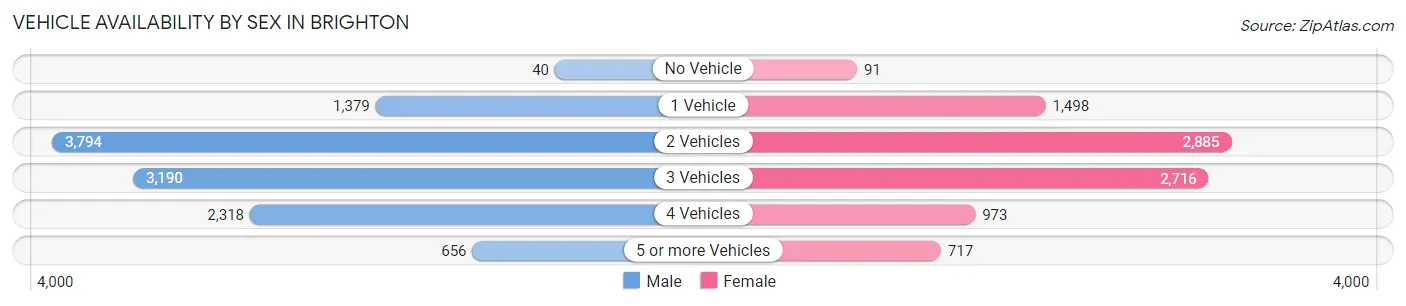 Vehicle Availability by Sex in Brighton