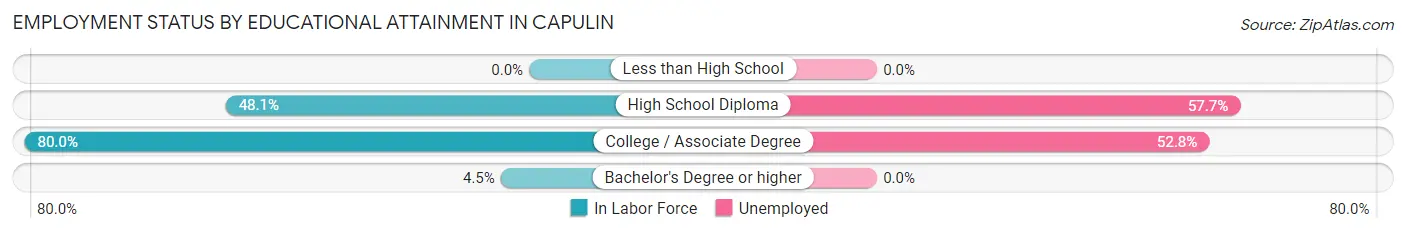 Employment Status by Educational Attainment in Capulin