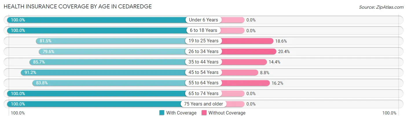 Health Insurance Coverage by Age in Cedaredge