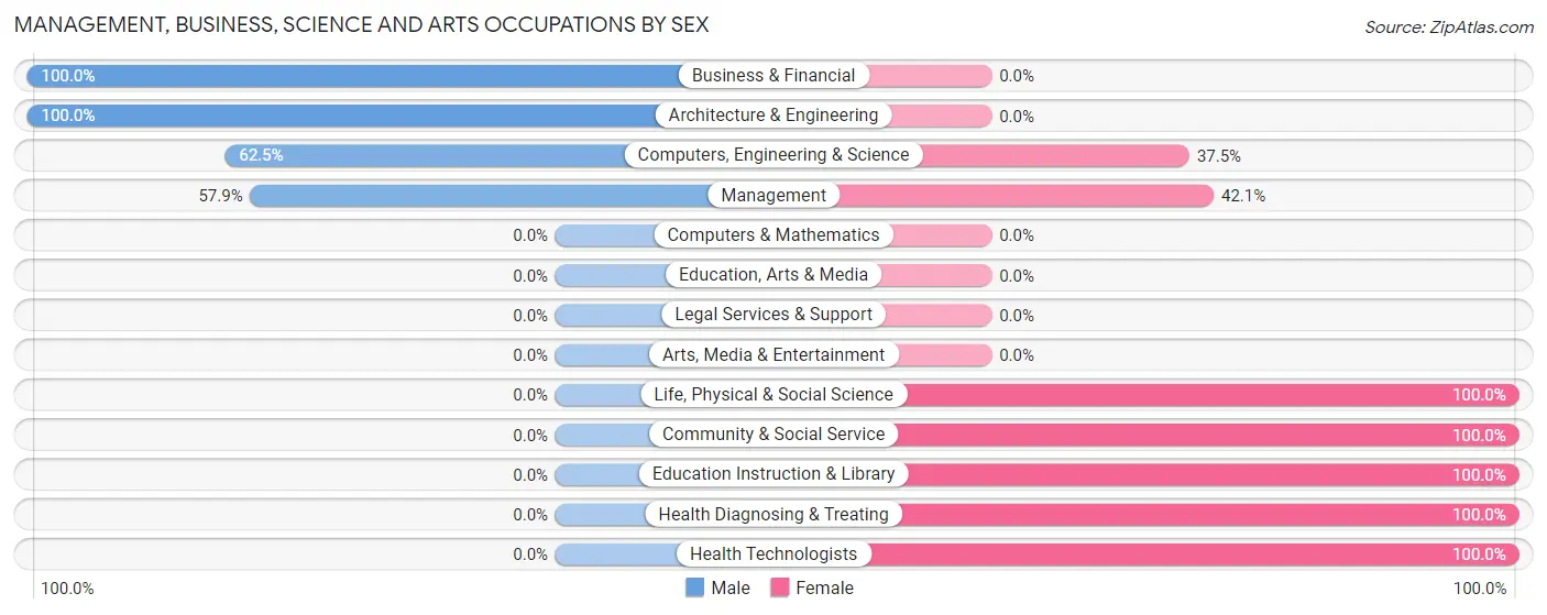 Management, Business, Science and Arts Occupations by Sex in Chacra