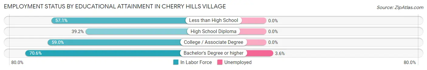 Employment Status by Educational Attainment in Cherry Hills Village