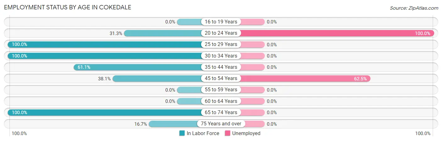 Employment Status by Age in Cokedale