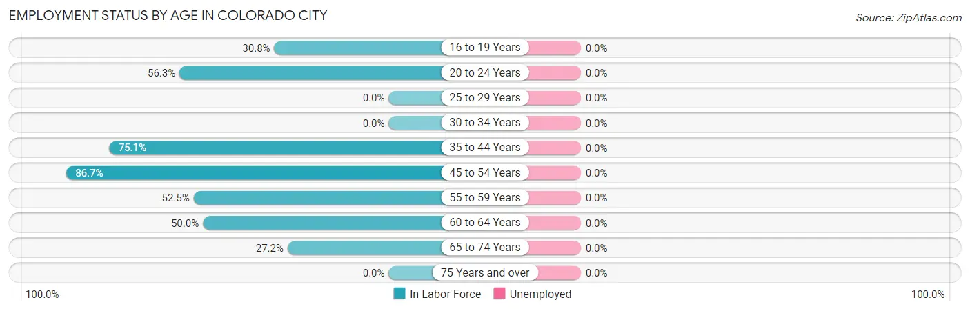 Employment Status by Age in Colorado City