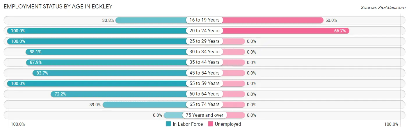 Employment Status by Age in Eckley