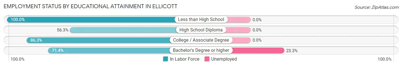Employment Status by Educational Attainment in Ellicott