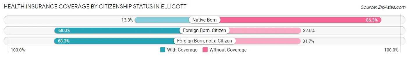 Health Insurance Coverage by Citizenship Status in Ellicott