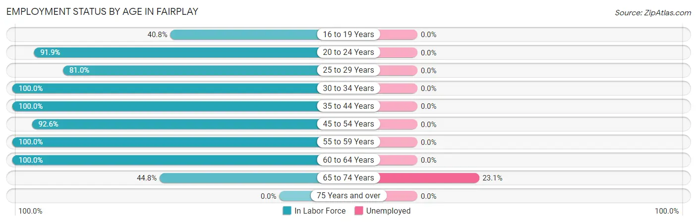 Employment Status by Age in Fairplay