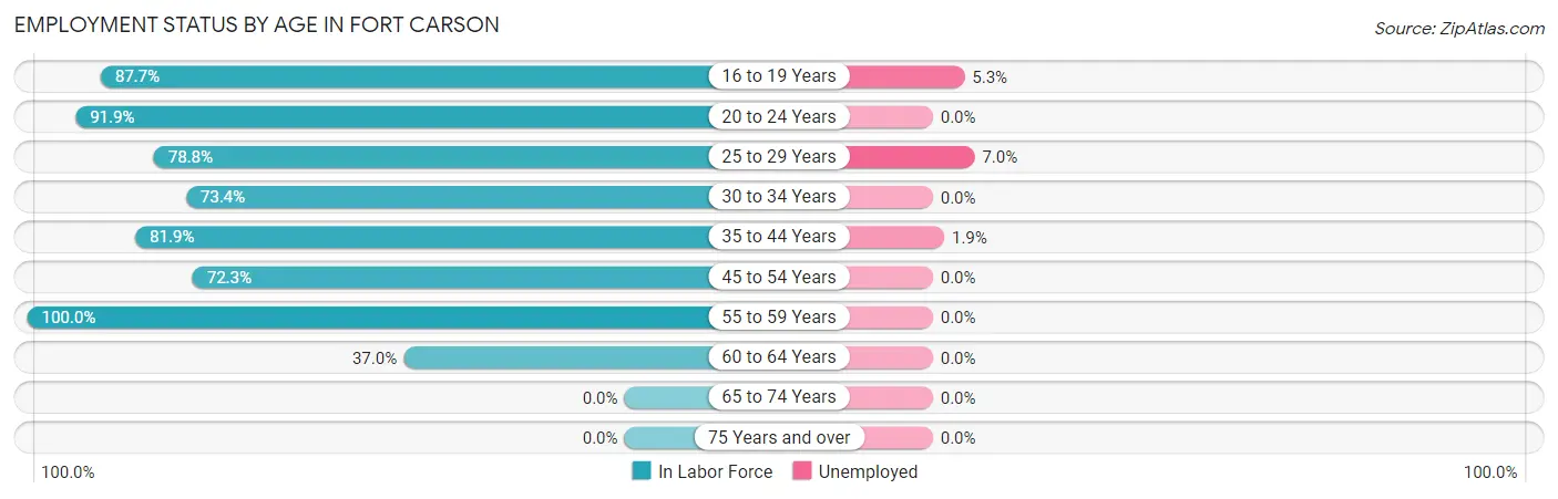 Employment Status by Age in Fort Carson