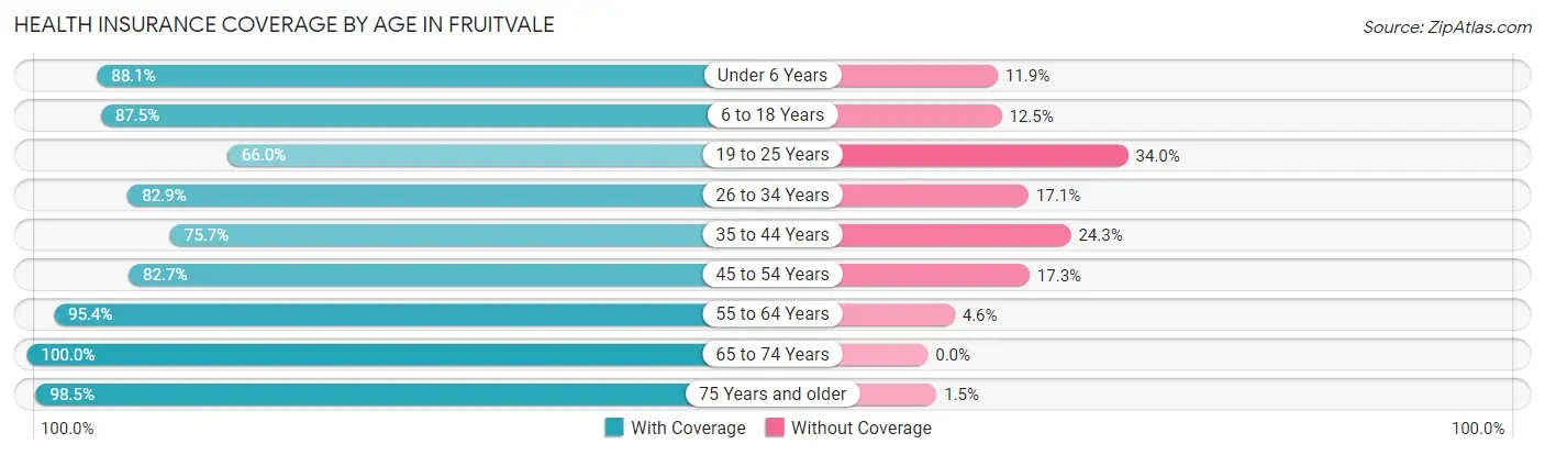 Health Insurance Coverage by Age in Fruitvale