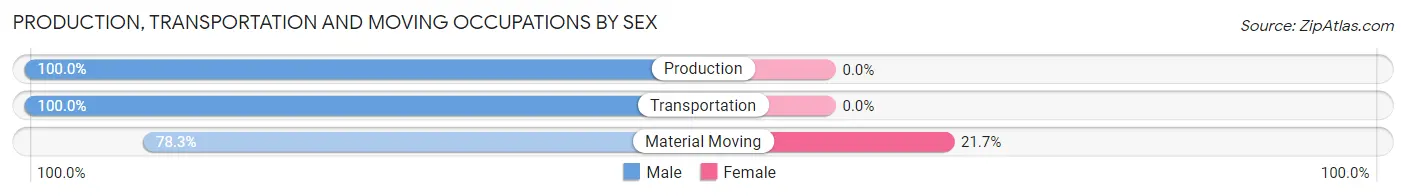 Production, Transportation and Moving Occupations by Sex in Granada
