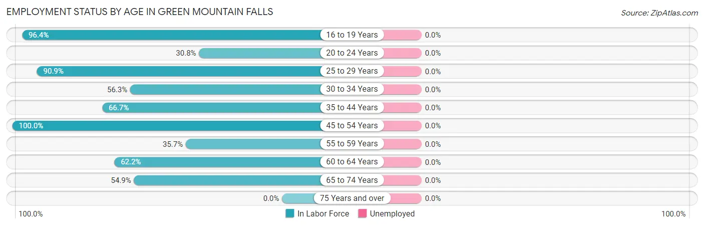Employment Status by Age in Green Mountain Falls