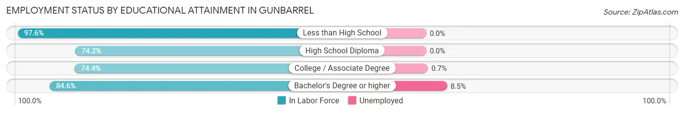 Employment Status by Educational Attainment in Gunbarrel