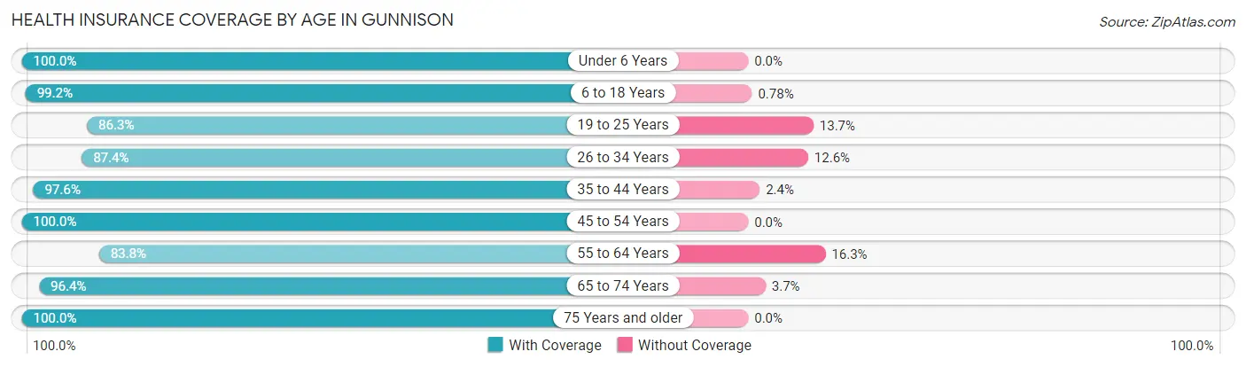 Health Insurance Coverage by Age in Gunnison