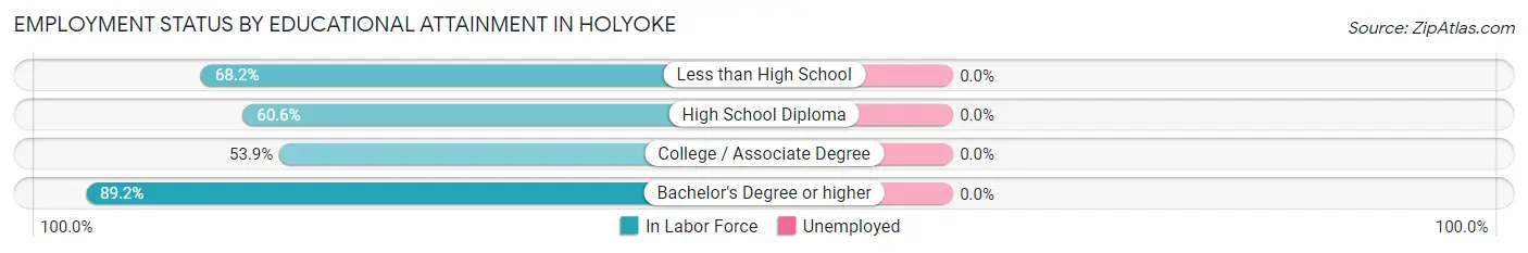 Employment Status by Educational Attainment in Holyoke