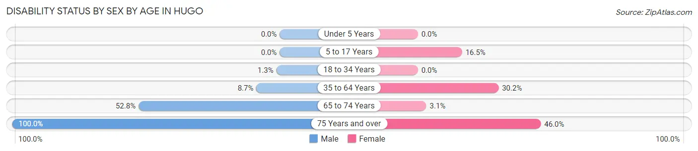 Disability Status by Sex by Age in Hugo