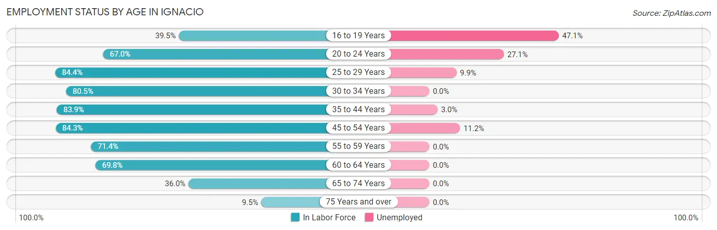 Employment Status by Age in Ignacio