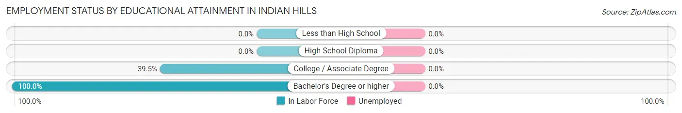 Employment Status by Educational Attainment in Indian Hills