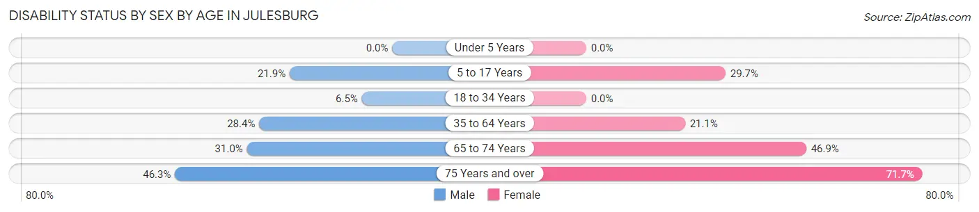 Disability Status by Sex by Age in Julesburg