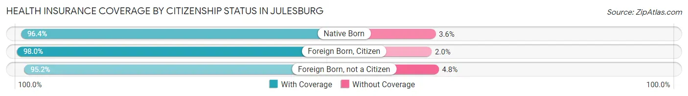 Health Insurance Coverage by Citizenship Status in Julesburg