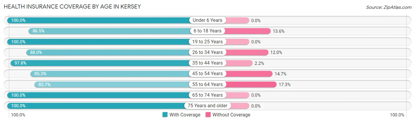 Health Insurance Coverage by Age in Kersey