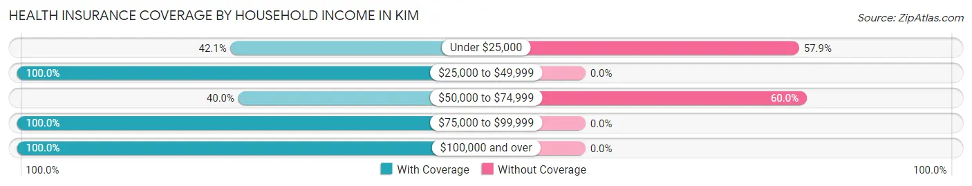 Health Insurance Coverage by Household Income in Kim