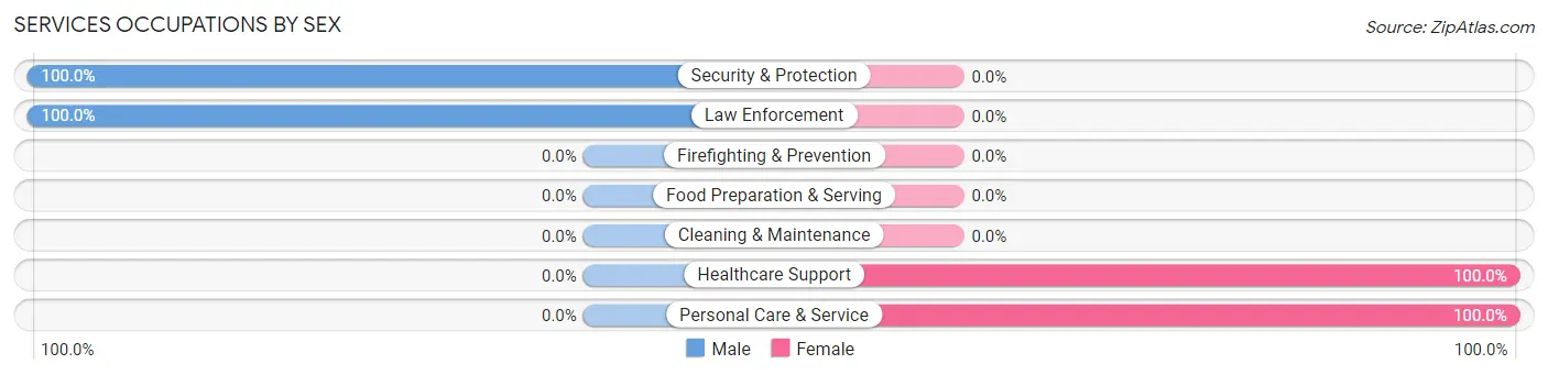 Services Occupations by Sex in Kit Carson