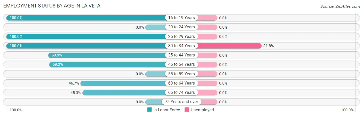 Employment Status by Age in La Veta