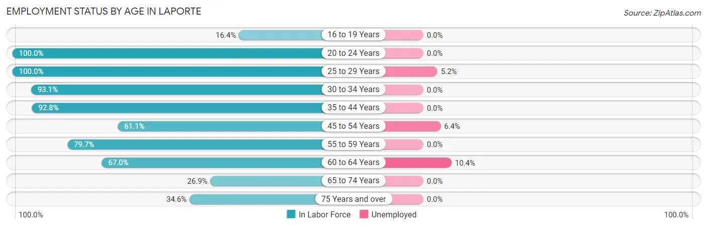 Employment Status by Age in Laporte