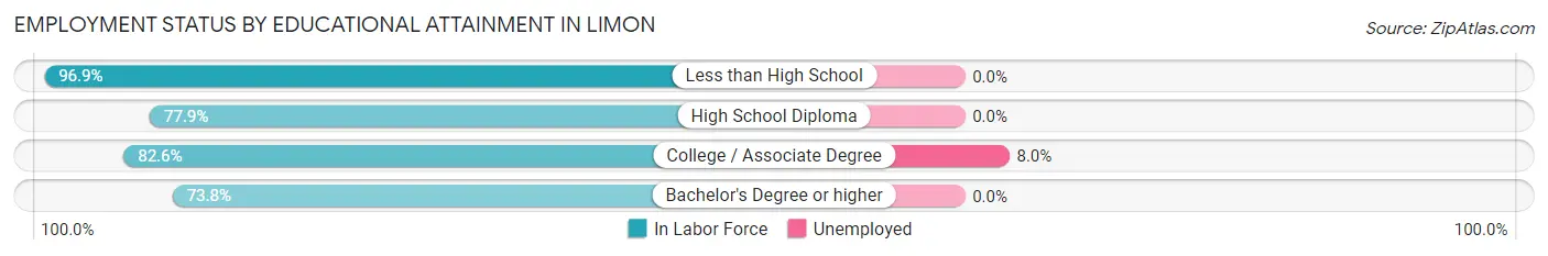 Employment Status by Educational Attainment in Limon