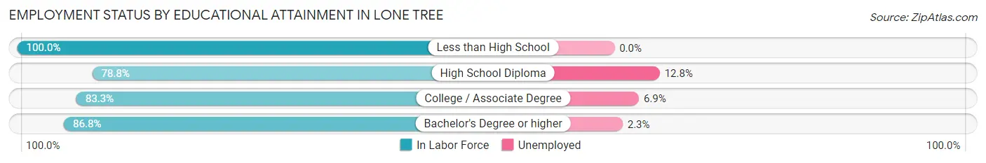 Employment Status by Educational Attainment in Lone Tree