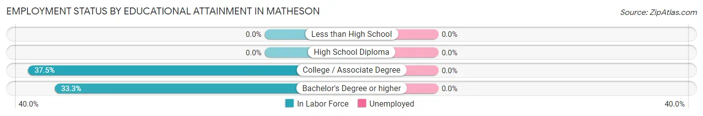 Employment Status by Educational Attainment in Matheson
