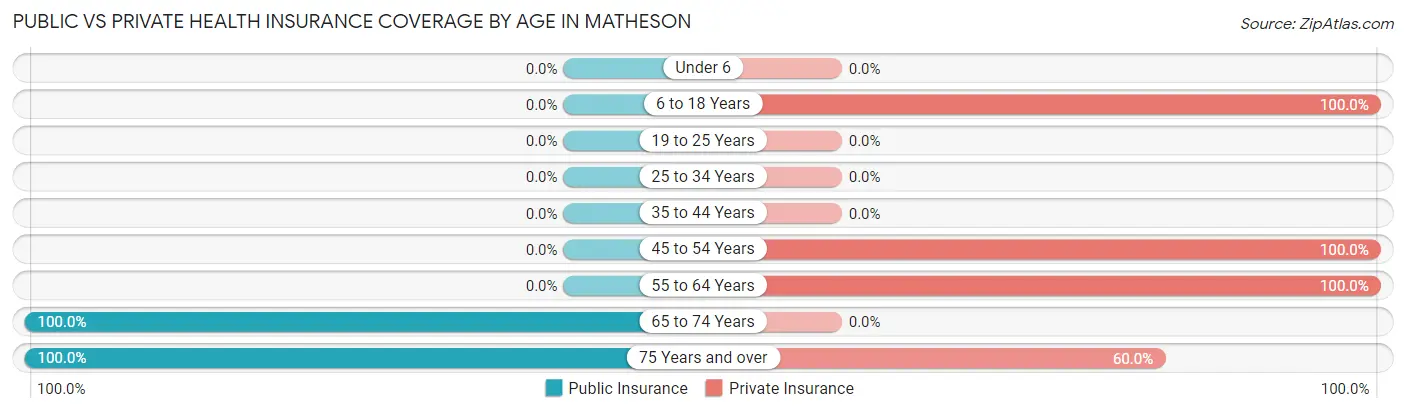 Public vs Private Health Insurance Coverage by Age in Matheson
