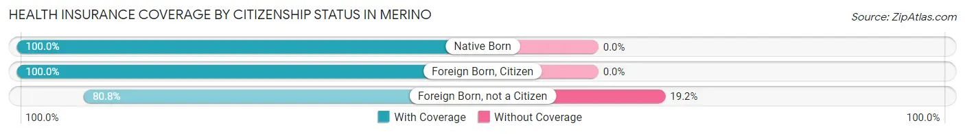 Health Insurance Coverage by Citizenship Status in Merino