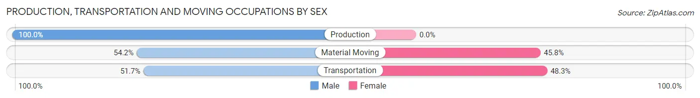 Production, Transportation and Moving Occupations by Sex in Monument