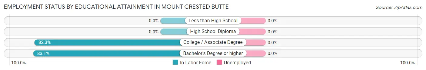 Employment Status by Educational Attainment in Mount Crested Butte