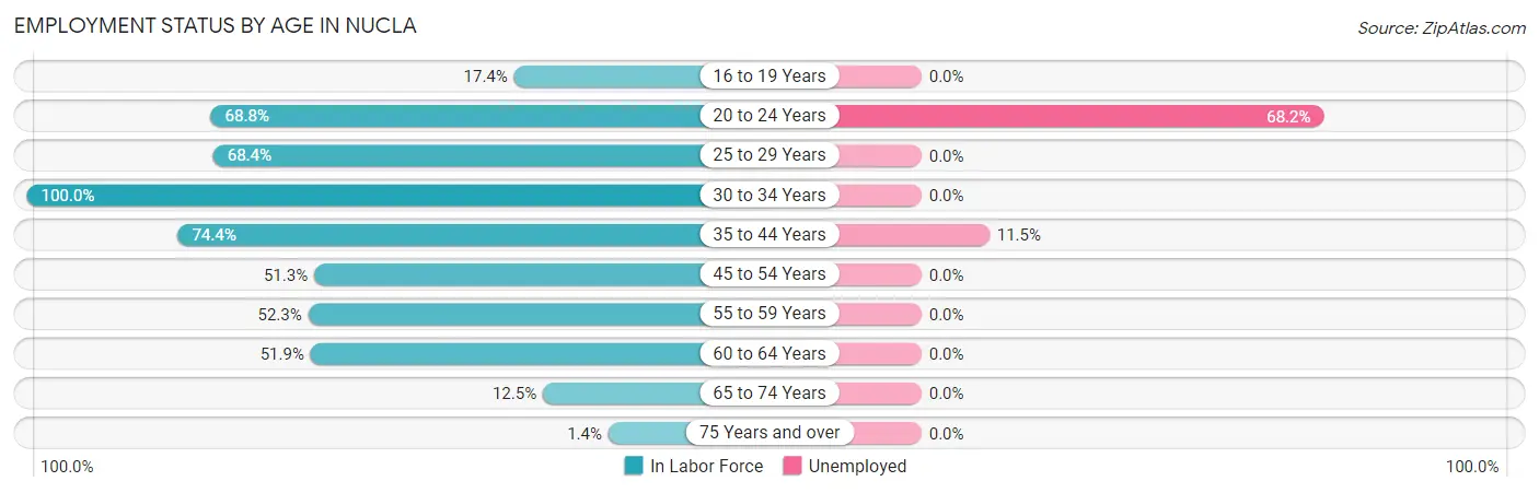 Employment Status by Age in Nucla