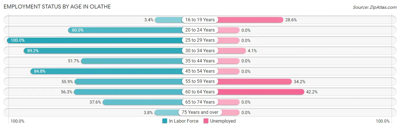 Employment Status by Age in Olathe