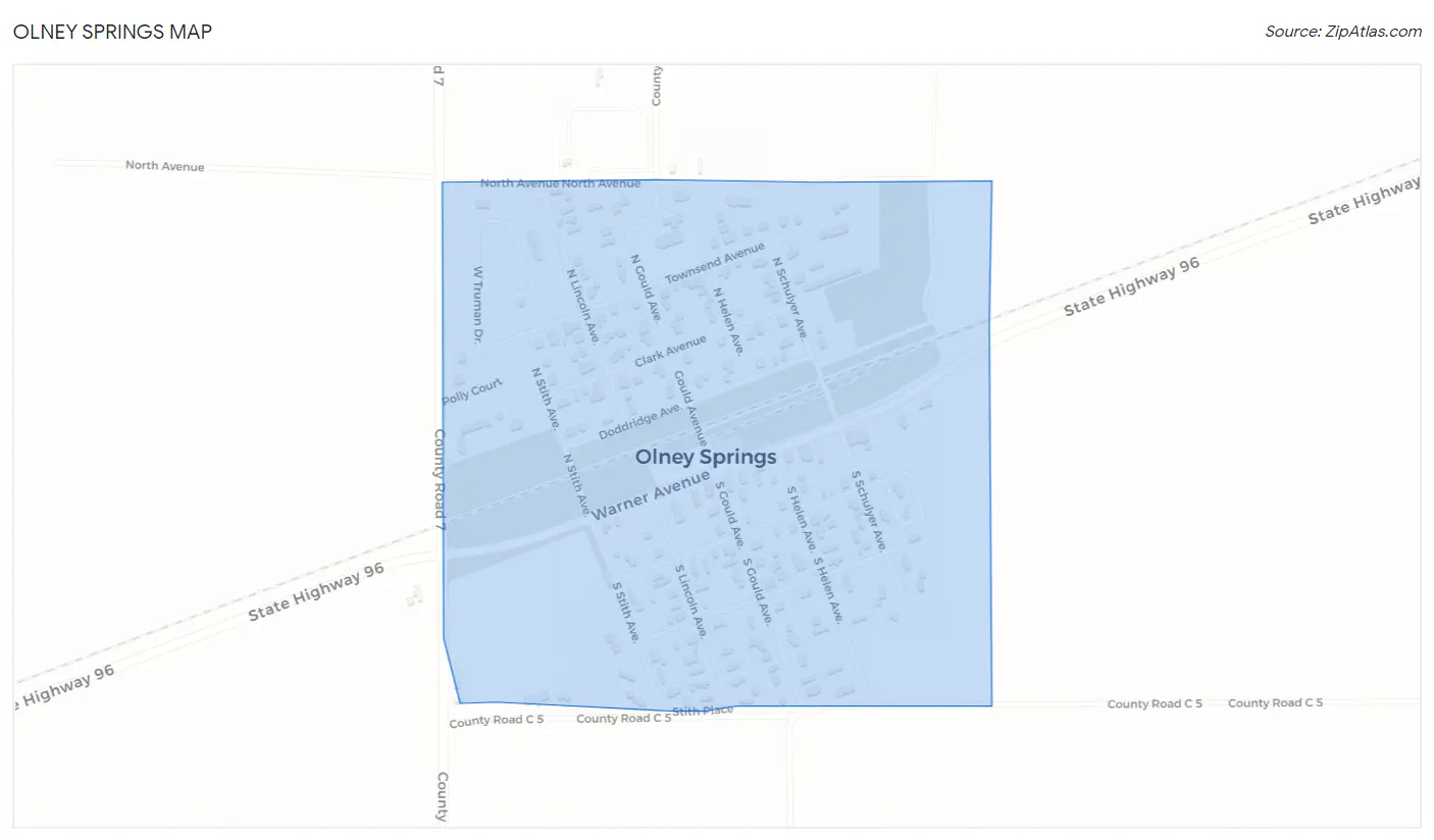 Olney Springs Map