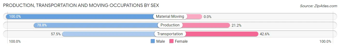 Production, Transportation and Moving Occupations by Sex in Orchard City