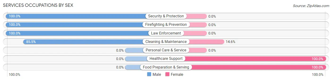 Services Occupations by Sex in Orchard City