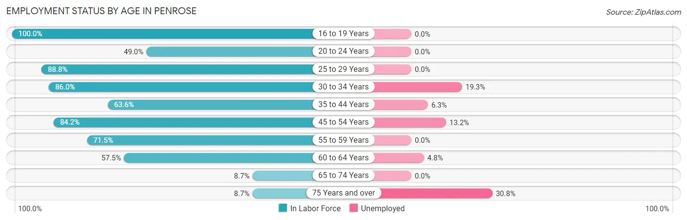 Employment Status by Age in Penrose