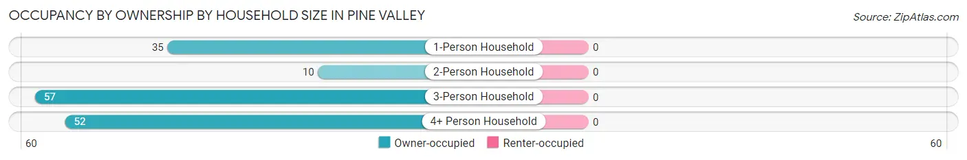 Occupancy by Ownership by Household Size in Pine Valley