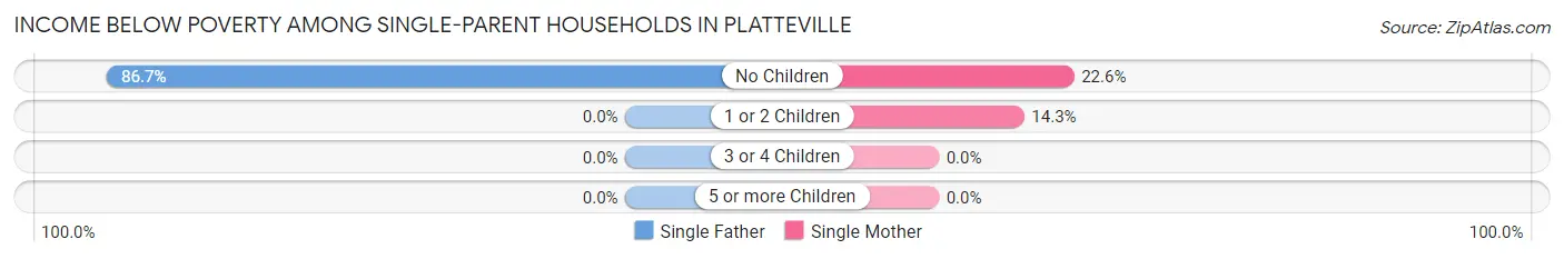Income Below Poverty Among Single-Parent Households in Platteville