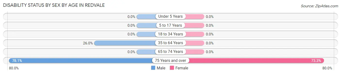 Disability Status by Sex by Age in Redvale