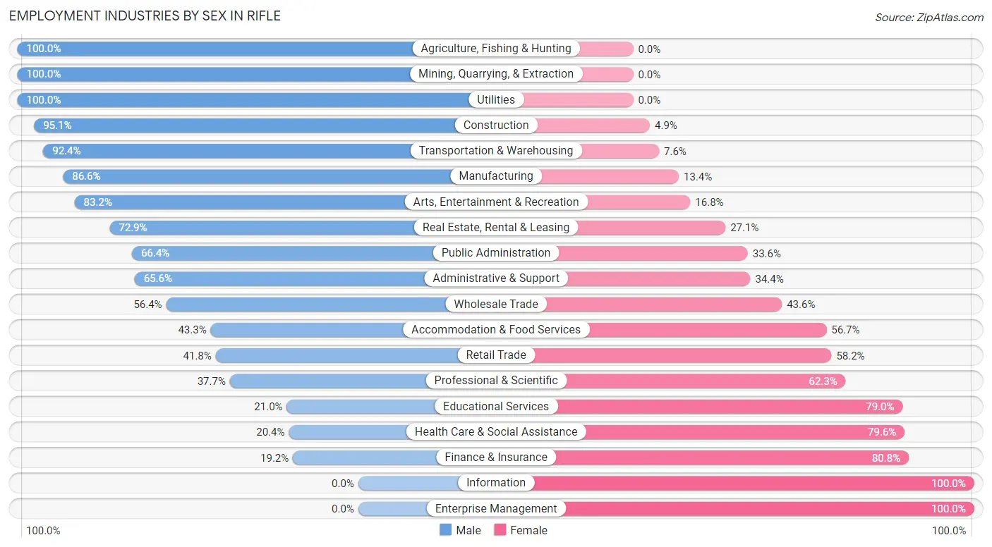 Employment Industries by Sex in Rifle