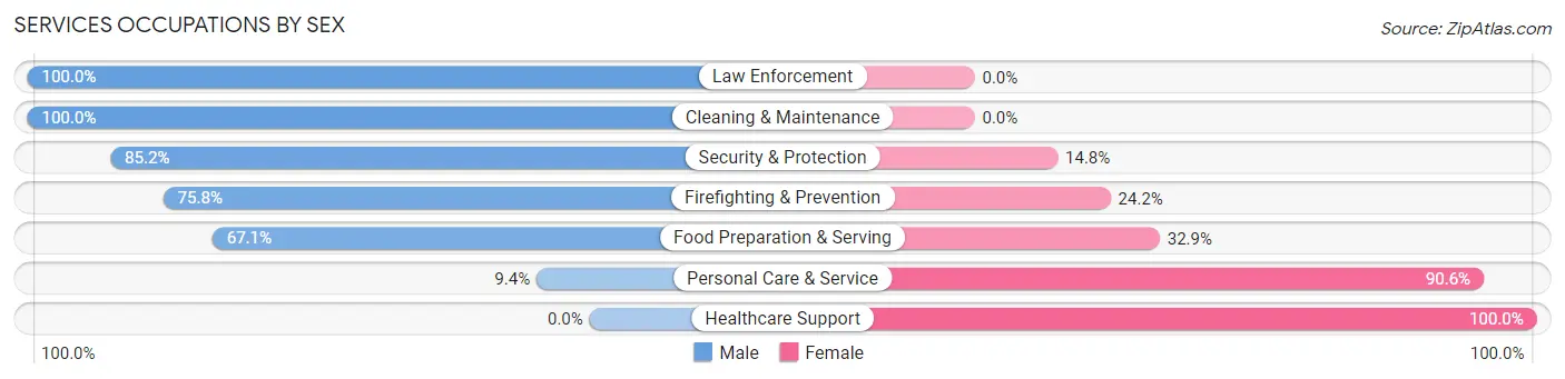Services Occupations by Sex in Severance